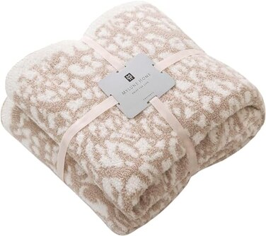 MH MYLUNE HOME Ultra Soft Leopard Throw Blanket 50x60 inches Khaki Microfiber Blankets Plush Warm Reversible Cheetah Blanket Leopard Pattern Throw for Couch Bed Sofa Khaki 50x60 410GSM
