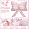 Colingmill Bow Shaped Throw Pillow 24 Inch Large Pink and White Chinoiserie Floral Pillow Decorative Coquette Fancy Decor for Sofa Bed Couch Living Room