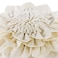 OiseauVoler Decorative Throw Pillow 3D Flower Round Pillow Accent Handmade Cushion with Insert Included for Couch Bed Home Decor 12 Inch Cream White