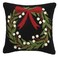 Peking Handicraft 31JES253C16SQ Wreath Holiday Hook Pillow 16inch Square