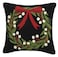 Peking Handicraft 31JES253C16SQ Wreath Holiday Hook Pillow 16inch Square