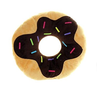 Snuggle Stuffs Sprinkles Donut 14 Plush Throw Pillow Chocolate