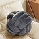 KUCCO-PILLOW Knot Pillow Ball Soft Plush Decorative Throw Pillow Handmade Round Knotted Cushion for Sofa Couch Bedroom Cute Home Decor Pillow 106 Inches Grey