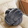 KUCCO-PILLOW Knot Pillow Ball Soft Plush Decorative Throw Pillow Handmade Round Knotted Cushion for Sofa Couch Bedroom Cute Home Decor Pillow 106 Inches Grey