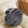 KUCCO-PILLOW Knot Pillow Ball Soft Plush Decorative Throw Pillow Handmade Round Knotted Cushion for Sofa Couch Bedroom Cute Home Decor Pillow 106 Inches Grey