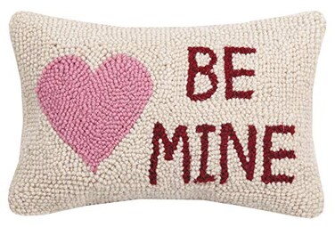 Peking Handicraft 30KSL727C12OB Be Mine Heart Hook Wool and Cotton Pillow 8 X 12 inch Multicolor