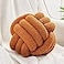 Uvvyui Knot Pillow Ball Soft Home Decorative Pillows Round Throw Pillow Handmade Knotted Plush Pillow Round Boucle Pillow Cushion 86 Inches Caramel