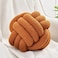 Uvvyui Knot Pillow Ball Soft Home Decorative Pillows Round Throw Pillow Handmade Knotted Plush Pillow Round Boucle Pillow Cushion 86 Inches Caramel