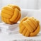 Namalu 2 Pcs Knot Pillows Decorative Round Ball Throw Plush Pillows Boucle Knotted Circle Soft Pillows Cushion for Room Sofa Home Bed Floor11 InchTurmeric