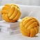 Namalu 2 Pcs Soft Knot Pillow Ball Decorative Round Throw Soft Knotted Plush Pillows Handmade Stuffed Ball Pillows Cushion for Bedroom Sofa Couch Home Decor787 InchesGinger Yellow