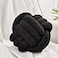 Uvvyui Knot Pillow Ball Soft Home Decorative Pillows Round Throw Pillow Handmade Knotted Plush Pillow Round Boucle Pillow Cushion 86 Inches Black