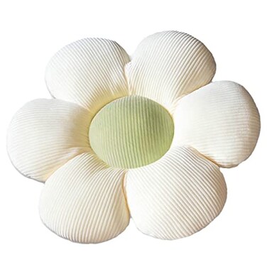 WYIKE FlowerShaped Cute Pillow Flower Cushion Reading Pillow and Leisure and Comfortable Pillow Car Cushion BeigeGreen 40cm40cm