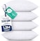 Utopia Bedding Throw Pillows Set of 4 White 14 x 20 Inches Down Alternative Pillows for Bed Sofa and Couch Fluffy Decorative Stuffer Pillow for Indoors Outdoors