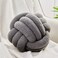 Uvvyui Knot Pillow Ball Soft Home Decorative Pillows Round Throw Pillow Handmade Knotted Plush Pillow Round Boucle Pillow Cushion 11 Inches Dark Gray