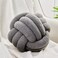 Uvvyui Knot Pillow Ball Soft Home Decorative Pillows Round Throw Pillow Handmade Knotted Plush Pillow Round Boucle Pillow Cushion 11 Inches Dark Gray