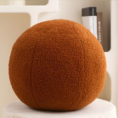Gerlisay Boucle Ball Pillow Caramel 118 Round Sphere Plush Throw