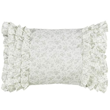 Laura Ashley Home Throw Pillow with Envelope Closure Elegant Home Decor for Bed or Sofa Harper Pale Green 14 x 20