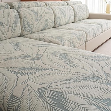 Cgeluy Sofa Cover Washable Sectional Couch Covers Sofa Slipcovers for 3 Cushion Couch Pet Friendly L Shaped Couch Protector Leaf Printed Covers for Dogs