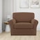 Easy-Going EasyGoing 2 Pieces Microfiber Stretch Chair Slipcover Spandex Soft Fitted Sofa Couch Cover Washable Furniture Protector with Elastic Bottom Kids Pet Brown