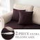 LA MEACK Couch Cushion Covers for Sectional Sofa L Shape Washable Separate Seat Chaise Couch Cover Stretch Sofa Slipcovers with 2 Pcs Pillowcases2 Seater 1 Chaise Brown