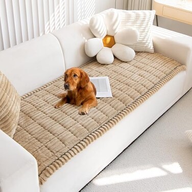 Mivnue Pet Couch Cover Couch Covers for Dogs Washable Dog Sofa Covers Couch Protector Fuzzy Non Slip Couch Slipcover Pet Friendly Brown 276 x 827