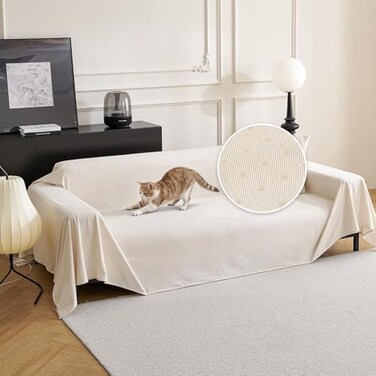 MYSKY HOME White Couch Cover for Dog Pet Friendly Couch Covers for Sofa Sectional Couch Covers Furniture Covers for Cats Scratching Non Slip Sofa Covers for Pets Washable 71 x 118