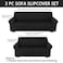 Peryiter 2 Pcs Sofa Covers Couch and Loveseat Covers Set Stretch Sofa Slipcover for Living Room Armchair Furniture Protector Wrinkle ProofBlackMilk Silk