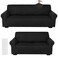 Peryiter 2 Pcs Sofa Covers Couch and Loveseat Covers Set Stretch Sofa Slipcover for Living Room Armchair Furniture Protector Wrinkle ProofBlackMilk Silk