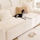 Tiwwie Couch Cover for Dogs Fuzzy Sofa Covers for Pet Geometric Jacquard Coral PetFriendly Washable NonSlip Sofas Slipcover Cushion Protector Pets Mat Dog Bed Mats