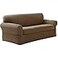 Zenna Home MAYTEX Pixel Ultra Soft Stretch Slipcover 2Piece Sofa Sand