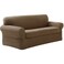 Zenna Home MAYTEX Pixel Ultra Soft Stretch Slipcover 2Piece Sofa Sand