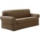 Zenna Home MAYTEX Pixel Ultra Soft Stretch Slipcover 2Piece Sofa Sand