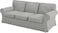 Custom Slipcover Ektorp 3 Seat Sofa Cotton Cover Replacement Slipcover Compatible with IKEA Ektorp Sofa Cover Polyester Flax Sofa