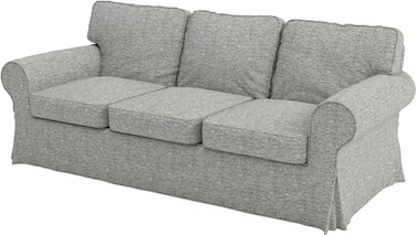 Custom Slipcover Ektorp 3 Seat Sofa Cotton Cover Replacement Slipcover Compatible with IKEA Ektorp Sofa Cover Polyester Flax Sofa