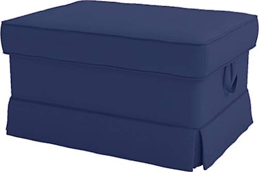 HomeTown Market The Heavy Cotton Ektorp Ottoman Cover Replacement is Made Compatible for IKEA Ektorp Footstool Or Stool Slipcover Blue