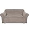 H.VERSAILTEX HVERSAILTEX Stretch Velvet Loveseat Covers for 2 Cushion Couch Covers for Living Room Sofa Covers Slipcovers with Non Slip Straps Bottom Ultra Thick Comfy Velour Width 5872 Taupe