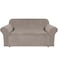 H.VERSAILTEX HVERSAILTEX Stretch Velvet Loveseat Covers for 2 Cushion Couch Covers for Living Room Sofa Covers Slipcovers with Non Slip Straps Bottom Ultra Thick Comfy Velour Width 5872 Taupe