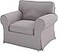HomeTown Market Sofa Covers Compatible with IKEA Ektorp Armchair Sofa Slipcovers Polyester Flax Light Gray Ektorp Chair