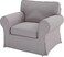 HomeTown Market Sofa Covers Compatible with IKEA Ektorp Armchair Sofa Slipcovers Polyester Flax Light Gray Ektorp Chair