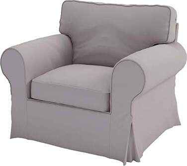 HomeTown Market Sofa Covers Compatible with IKEA Ektorp Armchair Sofa Slipcovers Polyester Flax Light Gray Ektorp Chair