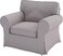 HomeTown Market Sofa Covers Compatible with IKEA Ektorp Armchair Sofa Slipcovers Polyester Flax Light Gray Ektorp Chair