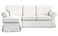 MASTERS OF COVERS Ektorp Loveseat 2 Seat with Chaise Lounge Cover Replacement Cutomoized for IKEA Ektorp Sectional 3 Seat Sectional Sofa Slipcover ReplacementWhite