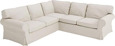 Custom Slipcover Heavy Duty Polyester Sofa Cover Only Replacement Compatible with IKEA Ektorp 3 Seat Sofa Loveseat Armchair Sectional Corner Chaise or Footstool Ektorp Slipcover Beige Polyester 22