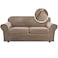 H.VERSAILTEX HVERSAILTEX Real Velvet Plush 3 Piece Stretch Sofa Covers Couch Covers for 2 Cushion Couch Sofa Slipcovers Width Up to 90 Inch Feature Thick Soft Stay in Place Large Sofa Camel