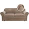 H.VERSAILTEX HVERSAILTEX Real Velvet Plush 3 Piece Stretch Sofa Covers Couch Covers for 2 Cushion Couch Sofa Slipcovers Width Up to 90 Inch Feature Thick Soft Stay in Place Large Sofa Camel