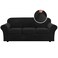 H.VERSAILTEX HVERSAILTEX Modern Velvet Plush 4 Piece High Stretch Sofa Slipcover Sofa Cover Furniture Protector Form Fit Luxury Thick Velvet Sofa Cover for 3 Cushion Couch Width Up to 90 Inch SofaBlac
