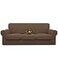 Easy-Going EasyGoing 100 Dual Waterproof 4 Pieces Stretch Soft Couch Cover for Dogs Sofa Slipcover for 3 Separate Cushion Couch Leakproof Furniture Protector for Kids Pets Brown