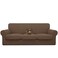 Easy-Going EasyGoing 100 Dual Waterproof 4 Pieces Stretch Soft Couch Cover for Dogs Sofa Slipcover for 3 Separate Cushion Couch Leakproof Furniture Protector for Kids Pets Brown