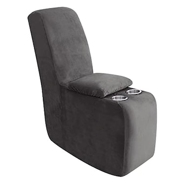ULTICOR 7Piece L Shape Sectional Recliner Sofa Covers Velvet Stretch Reclining Couch Covers for Reclining L Shape Sofa Thick Soft Washable Dark Grey 1 Console Cover