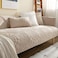 vctops Boho Circle Embroidery Couch Sofa Cover Solid Color Cotton Quilted NonSlip Sectional Couch Covers Sofa Slipcover for Dogs Children Pets Furniture Protector Khaki36x82